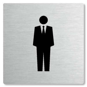 WC muži, 100x100mm, stříbrná, Nevada